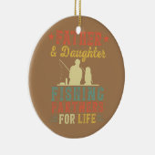 vader en dochter Vist Keramisch Ornament (Rechts)