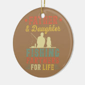 vader en dochter Vist Keramisch Ornament (Links)
