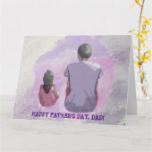 VADER EN DOCHTER ZITTEND KAARTJE KAART (Gele Bloem)