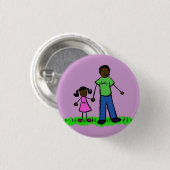 Vader- en dochterfamilie Pin Art Button (Voorkant /achterkant)