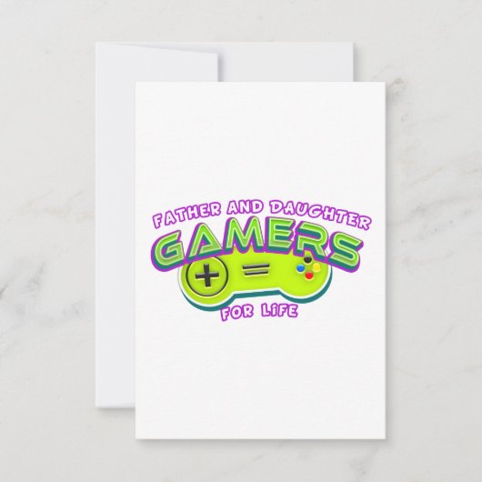 Vader- en dochtergamers voor het leven bedankkaart (Voorkant)