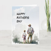 Vader en jonge zoon als boeren Vaderdag kaart (Voorkant)