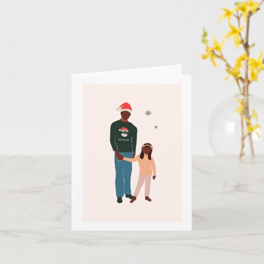 Vader en Kaart voor kerstmis (Gele Bloem)