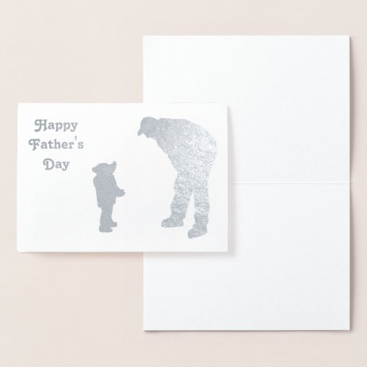 Vader en kind 2 silhouet Vaderdag kaart (Display)