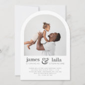 Vader en kind - Boogfoto gezamenlijke verjaardag Kaart (Voorkant)