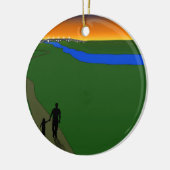 Vader en kind Evening Walk Keramisch Ornament (Links)