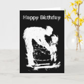 Vader en kind Happy Birthday Kaart (Gele Bloem)