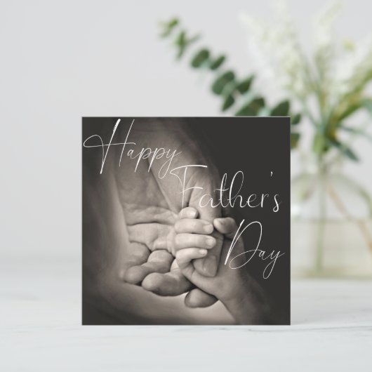 Vader en kind Holding Handen Vaderdag Kaart (Staand voorkant)