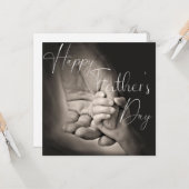 Vader en kind Holding Handen Vaderdag Kaart (Voorkant / Achterkant in situ)