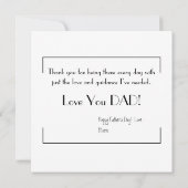 Vader en kind Holding Handen Vaderdag Kaart (Achterkant)