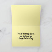 Vader en kind lopen samen Vaderdag kaart (Binnen)