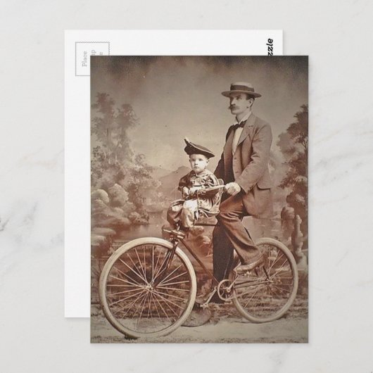  vader en kind op een bijbel briefkaart (Voorkant / Achterkant)