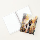 Vader en kind samen Abstract aquarel Notitieboek (Binnen)