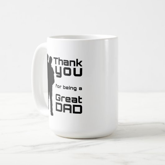 Vader en kind silhouet | Hartverwarmende papa Gif Koffiemok (Voorkant links)