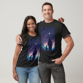 Vader en kind Stargazing Design cadeau T-shirt (Unisex)