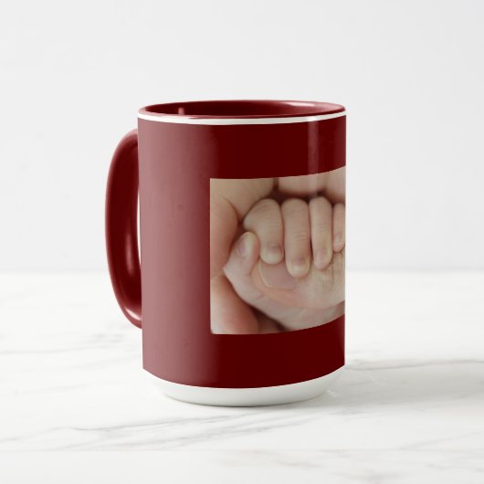 Vader en kindhand in hand mok (Voorkant links)