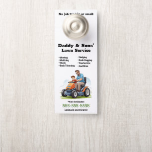 Vader en liedje Lawn Service Door Hanger