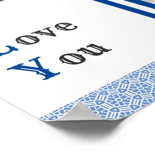 Vader en moeder Ik hou van je familie Foto Poster (Hoek)