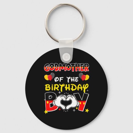 Vader en moeder peetmoeder van de verjaardag jonge sleutelhanger (Voorkant)