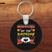 Vader en moeder peetmoeder van de verjaardag jonge sleutelhanger (Voorkant)