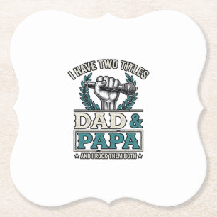 Vader En Papa Rock Titels Vintage Microfoon Shirt_ Kartonnen Onderzetters
