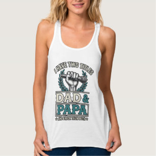 Vader En Papa Rock Titels Vintage Microfoon Shirt_ Tanktop