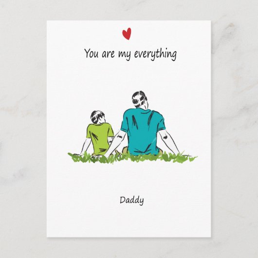Vader en peuter, vaderdag cadeau idee briefkaart (Voorkant)