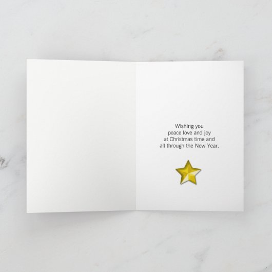 Vader en Stap mama, kerstboom met Tartan Feestdagen Kaart (Binnen)