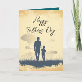 Vader en zijn silhouet vaders dag Vouwkaart Kaart (Voorkant)