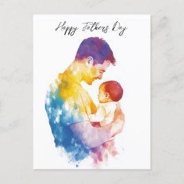Vader en zijn zoon silhouet vaderdag Folding Briefkaart