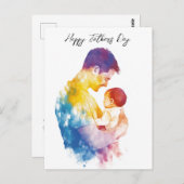 Vader en zijn zoon silhouet vaderdag Folding Briefkaart (Voorkant / Achterkant)