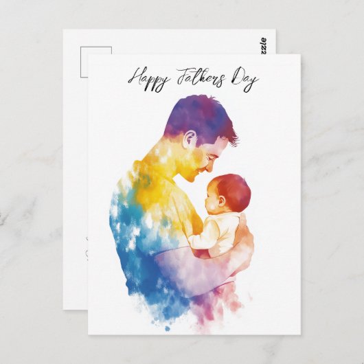 Vader en zijn zoon silhouet vaderdag Folding Briefkaart (Voorkant / Achterkant)