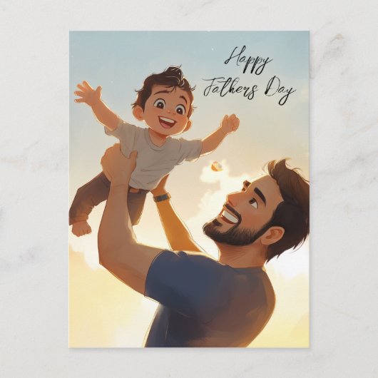 Vader en zijn zoon spelen vaderdag Vouwkaart Briefkaart (Voorkant)