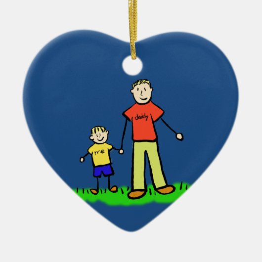 Vader- en Zonnekarakters Aangepaste siertekens Keramisch Ornament (Voorkant)