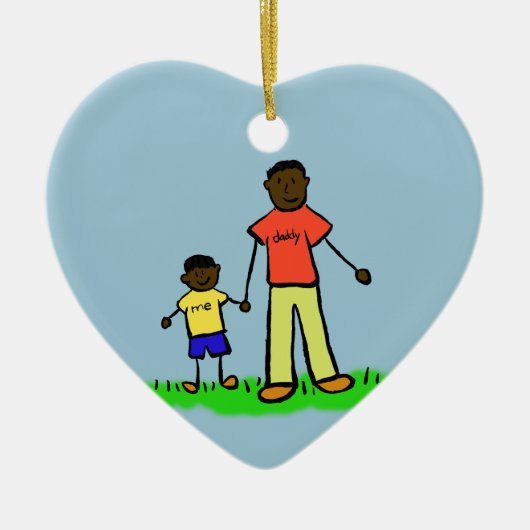 Vader- en Zonnekarakters Aangepaste siertekens Keramisch Ornament (Voorkant)