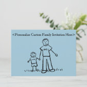 Vader- en Zonnekarakters Aangepaste uitnodiging (Staand voorkant)