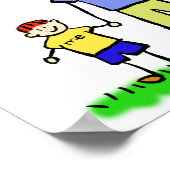 Vader en Zoon Aangepaste Familiekarakters Art Post Poster (Hoek)