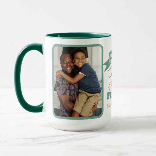 Vader en Zoon aangepaste foto's & namen Vaderdag Mok (Links)