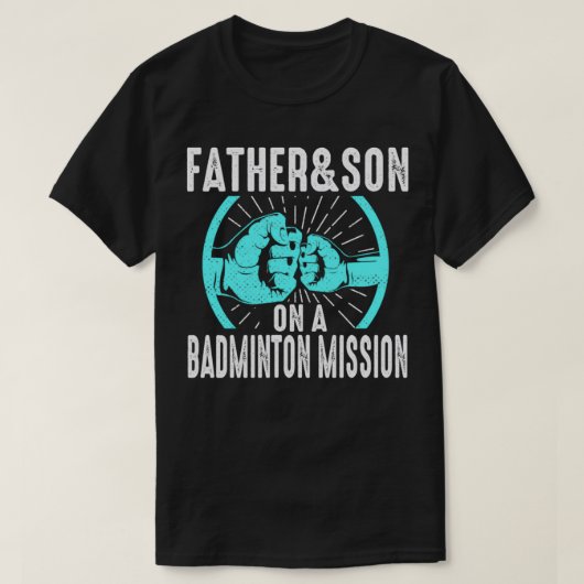 Vader en zoon Badminton Player Shuttlecock Vader T T-shirt (Design voorkant)