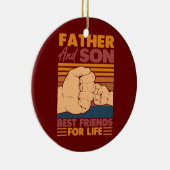 Vader en zoon beste vriend voor het leven keramisch ornament (Rechts)