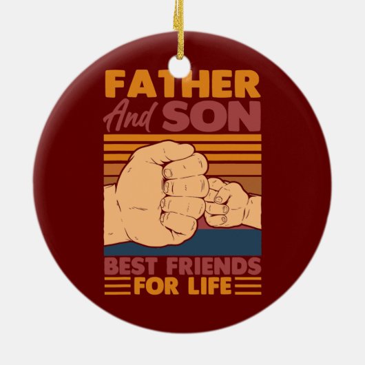 Vader en zoon beste vriend voor het leven keramisch ornament (Achterkant)