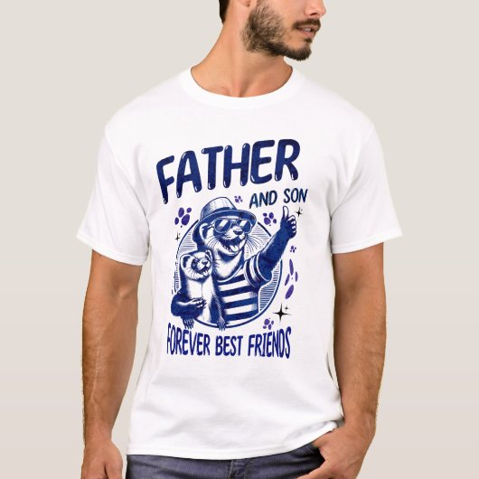 Vader en zoon beste vrienden t-shirt (Voorkant)