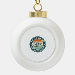 Vader en zoon beste vrienden vintage vuistbump shi keramische bal ornament