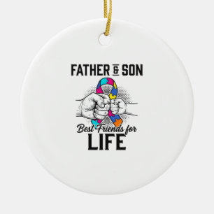 Vader en zoon beste vrienden voor het leven puzzel keramisch ornament