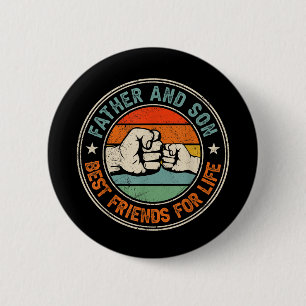 Vader en zoon beste vrienden voor het leven ronde button 5,7 cm