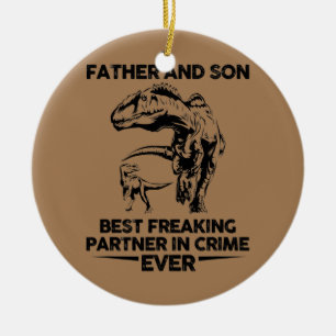 Vader en zoon beste vrijmakende partner in misdaad keramisch ornament