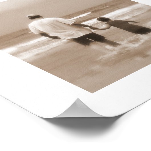 Vader en zoon bij de Beach Poster (Hoek)