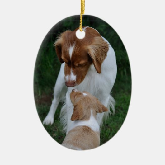 Vader- en Zoon-Brittany-versiering Keramisch Ornament (Voorkant)