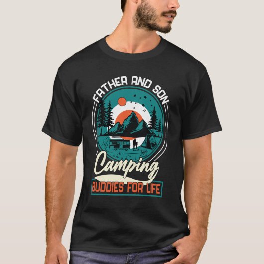 Vader en Zoon Camping Buddies Funny Camper Gift T-shirt (Voorkant)