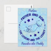 Vader en zoon De Legende en Legacy gepersonaliseer Briefkaart (Voorkant / Achterkant)